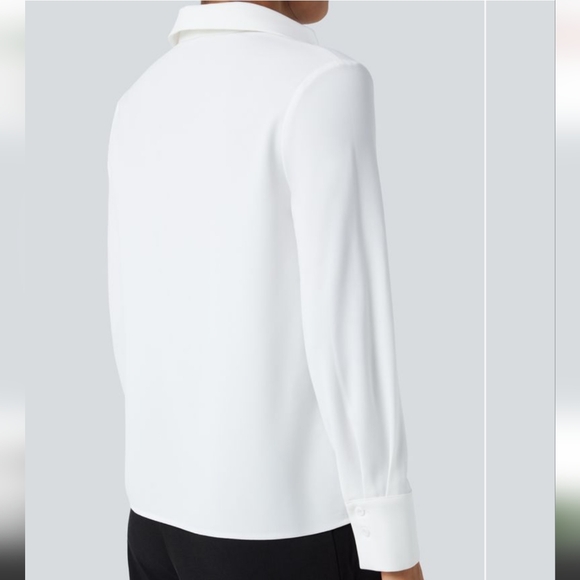 Nwot HALARA White V Neck Blouse - Picture 2 of 8